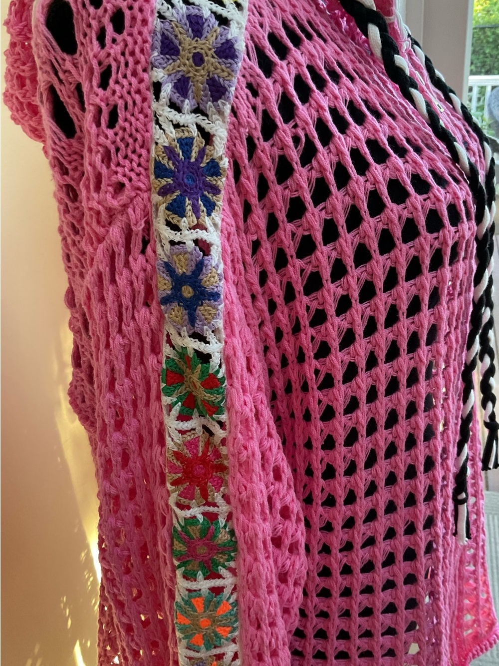 New POL Crochet Zip Front Cardigan Hoodie - Picture 6 of 9
